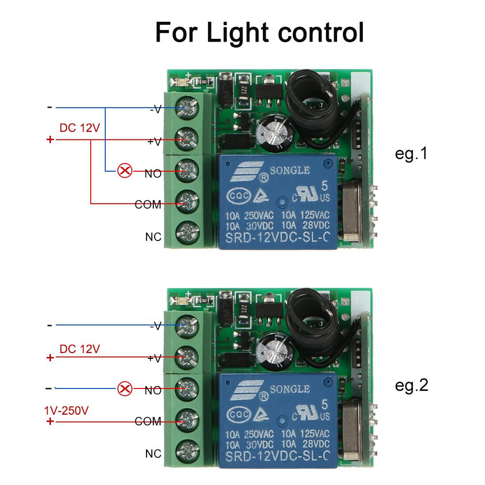 Receptor + 2 emisores 12V inalámbrico 433MHz. Mod. AK-RK01SY-12448.jpg