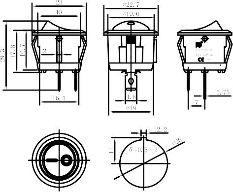 Interruptor unipolar redondo 6A./250V. Negro. Mod. 3614-1148.jpg