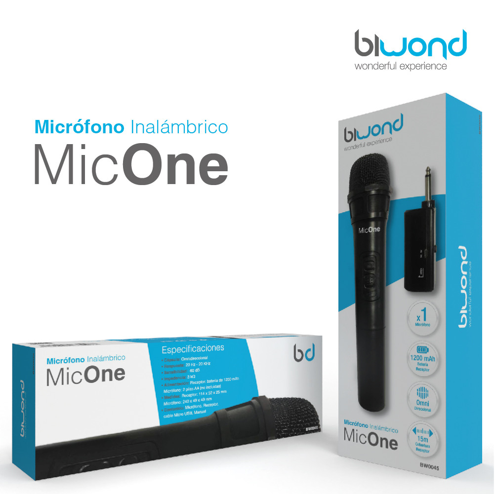 Micrófono Inalámbrico MicOne Biwond. Mod. BW0045-14031.jpg