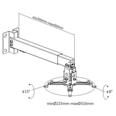 Soporte extensible proyector techo o pared negro. Mod. CR0662-14867.jpg