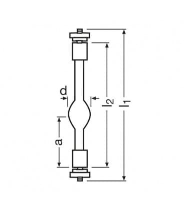 LAMPARA Osram Hbo 200 W/2 L1 mercurio short-arc lámparas sin Reflector. Mod. HBO200W-2878.jpg