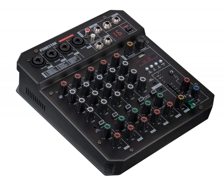 Mezclador estéreo de 6 canales con Bluetooth / USB / MP3 grabador Fonestar. Mod. MIX-6LIVE-17462.jpg