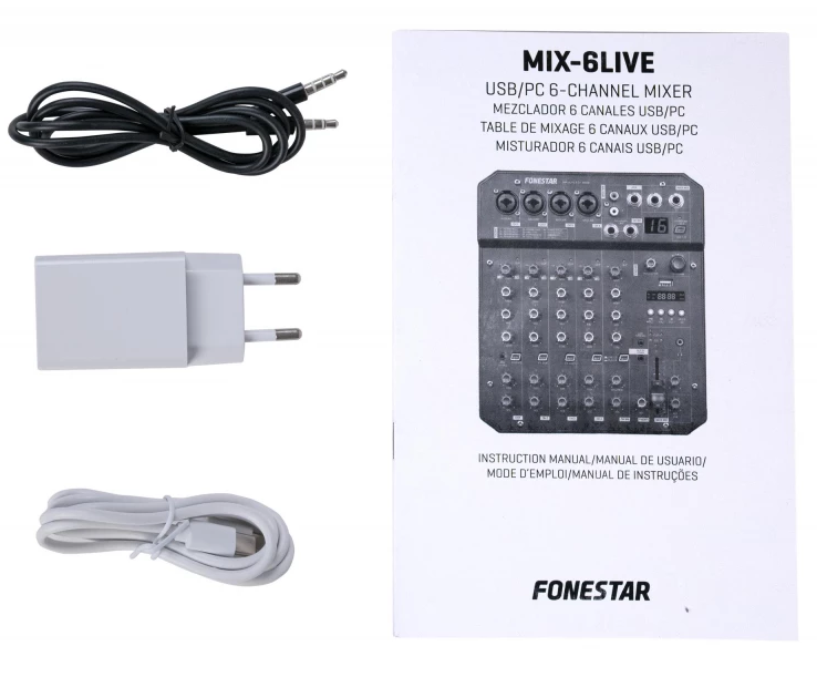 Mezclador estéreo de 6 canales con Bluetooth / USB / MP3 grabador Fonestar. Mod. MIX-6LIVE-17463.jpg