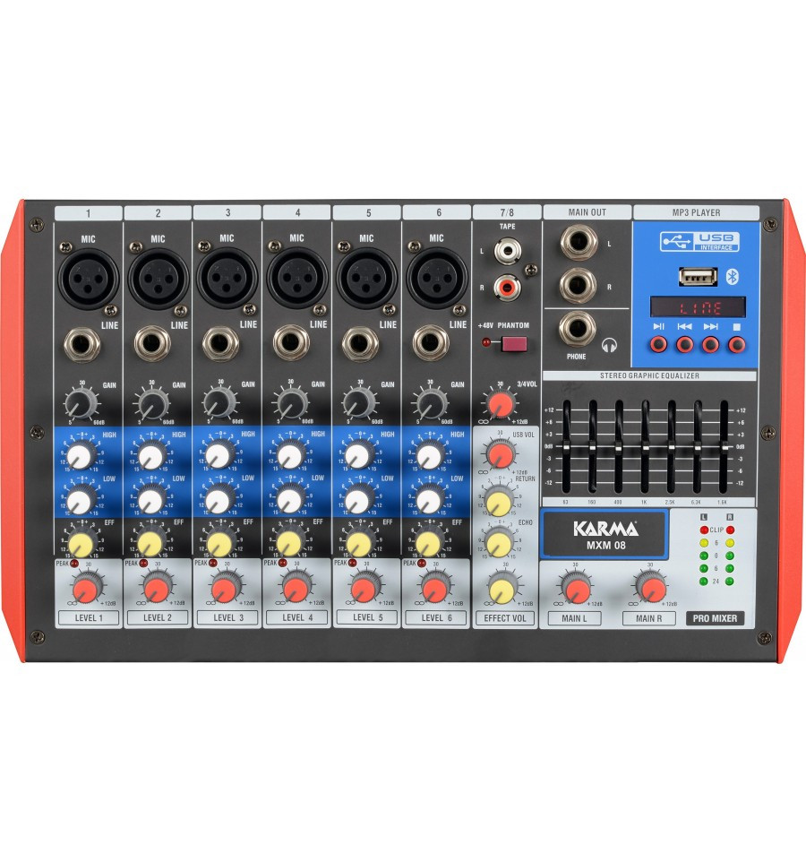 Mesa de mezcla 8 canales USB Bluetooth Karma. Mod. MXM08-17015.jpg