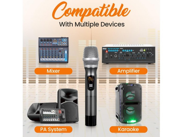 Micrófono de mano inalámbrico UHF profesional Pyle. Mod. PDWMU103-15263.jpg