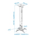 Soporte techo video proyector extensible 13 a 65 cm. Mod. PJ2012T-S-12804.jpg