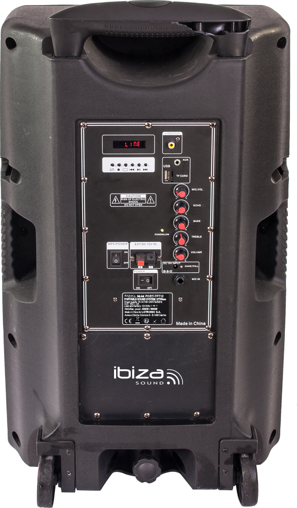 Altavoz con monitor TFT y 2 micrófonos inalambricos IBIZA SOUND. Mod. PORT-TFT 12-9764.jpg