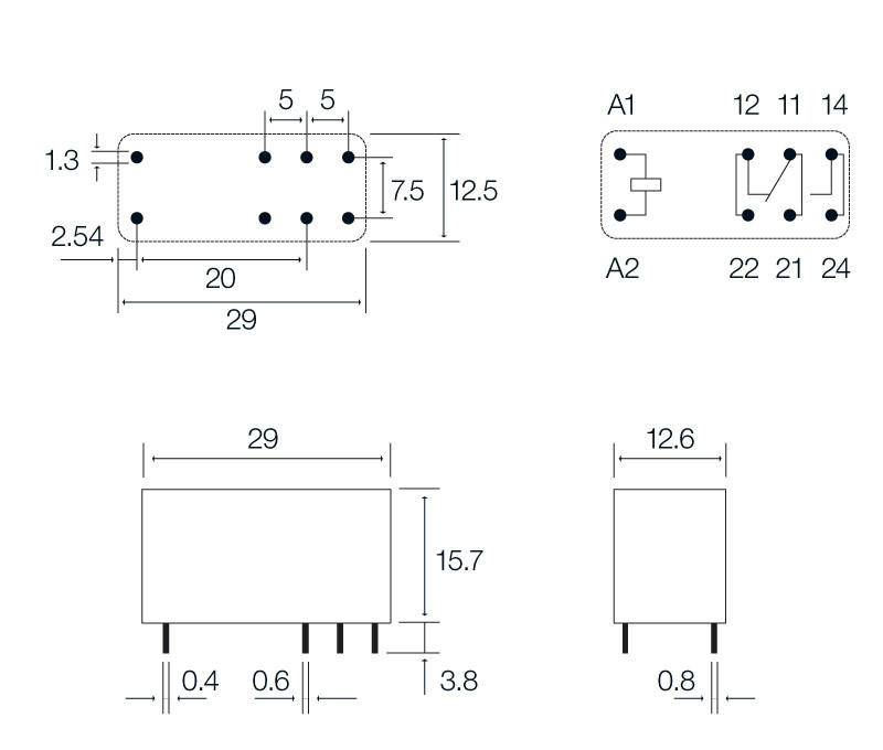 Mini-Relé de bajo perfil 230Vca 1Cto. 16A. Mod. 41.61.8.230.0010-780.jpg