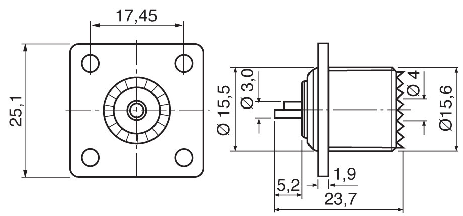 Conector PL hembra fijación a tornillo (SO-239). Mod. 1322-9160.jpg