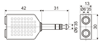 Adaptador estéreo 6.35 mm a doble hembra estéreo 6.35 mm. Mod. 13.450-17147.jpg