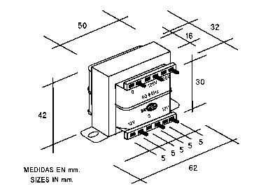 Transformador salida simétrica 12V-0-12V 0.3A. Mod. 16026-7441.jpg