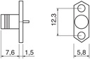 Conector SMA Hembra Soldable. Chasis Rectangular, Fijación a 2 tornillos. Aislante Teflón. Mod. 1614/2-1011.jpg