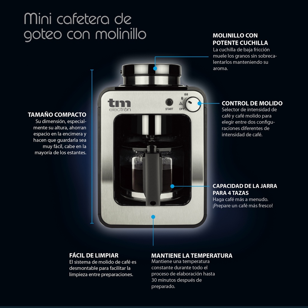 Cafetera de goteo con molinillo 4 tazas. Mod. TMPCF020S-12743.jpg