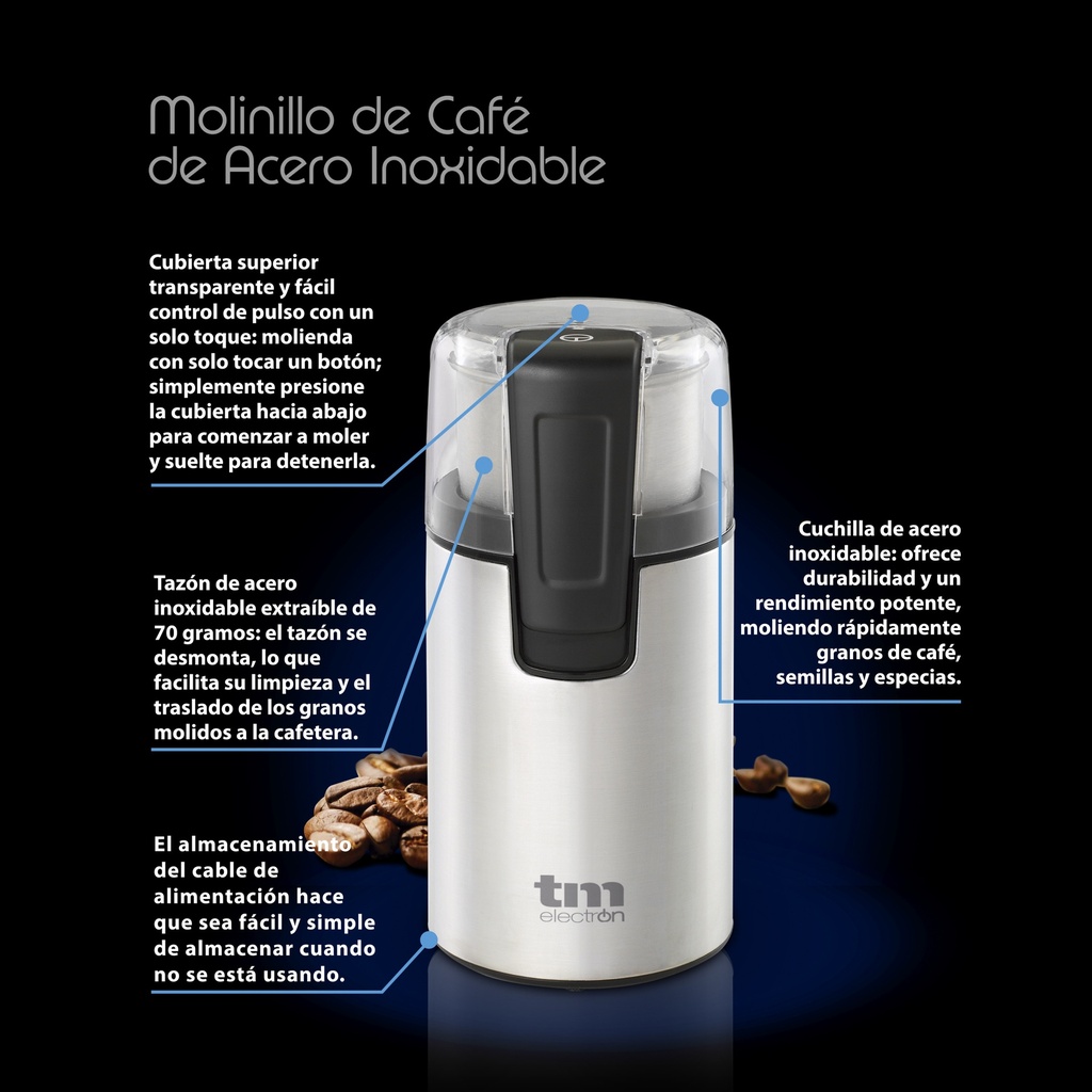 Molinillo de café acero inox 70gr TM Electron. Mod. TMPCG001-16647.jpg