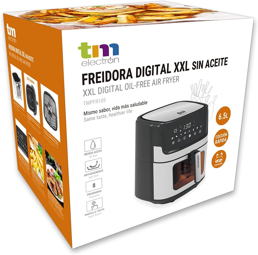 Freidora digital XXL 6.5 litros sin aceite TM Electron. Mod. TMPFR105-17096.jpg