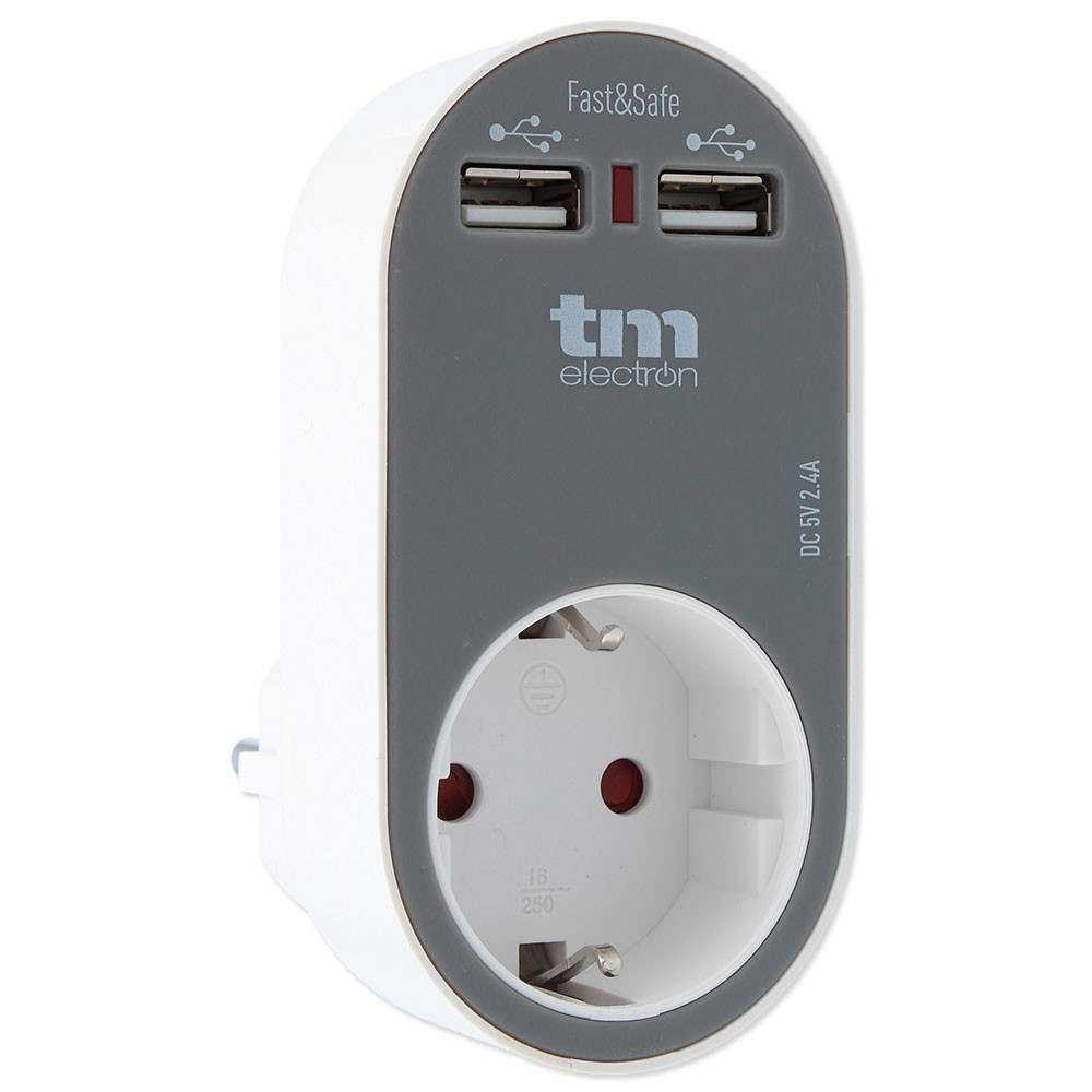 Cargador doble USB 2.4A + schuko grafito. Mod. TMUAD114B-9633.jpg