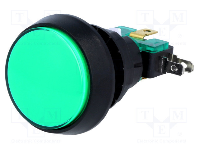 Pulsador tipo seta verde 10A 250VCA ON-(ON). Mod. VAQ-9-10-24-G-13948.jpg