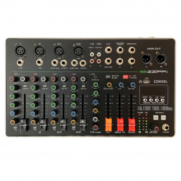 Mesa de mezclas 8 canales DSP Bluetooth ZZIPP. Mod. ZZMX8L-17155.jpg