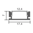 Perfil de Aluminio Sid Lacado Blanco - 2 Metros. Mod. LM3702