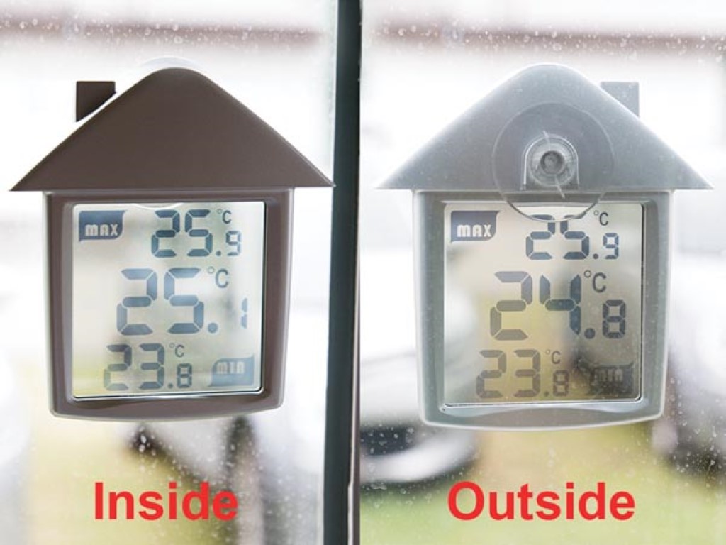 Termómetro de ventana con indicación de Máx y min. Mod. WC216