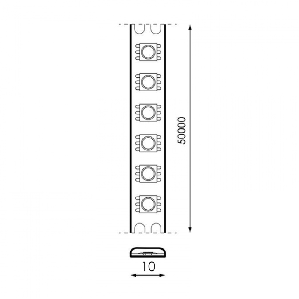 Tira de Led 24V Dc Smd2835 Ziadna Ip65 240 Led/m - 5 Metros 2700K. Mod. LM2806