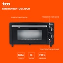 Mini horno tostador negro 10l 800W. Mod. TMPHO001BK