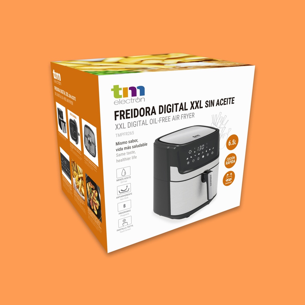 Freidora digital XXL 6.5 litros sin aceite TM Electron. Mod. TMPFR265