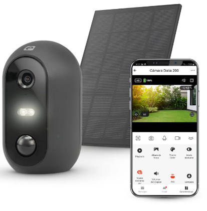 Cámara Wifi de exterior con batería 1080p y panel solar Garza Smart. Mod. 401330G