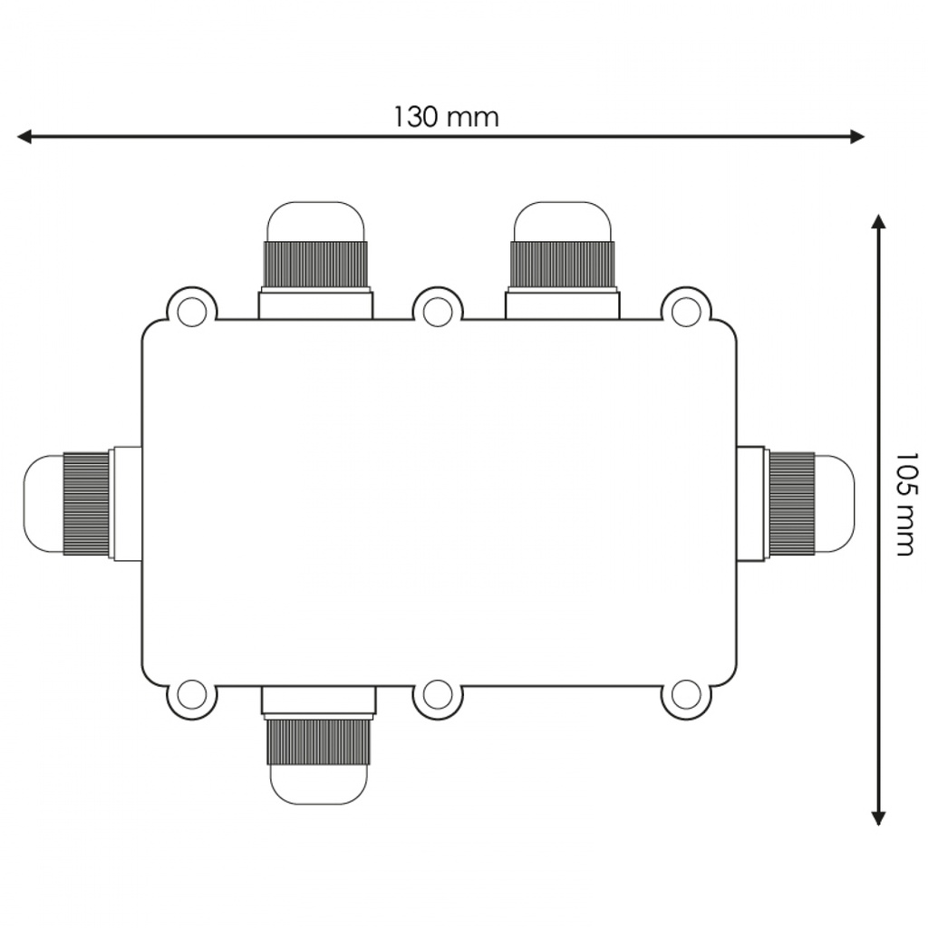 Caja estanca cinco salidas IP68 c/regleta. Mod. LM2194