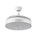 Ventilador de techo aspas retráctil 72W motor DC CCT Bluetooth Matanuska blanco. Mod. 142791401