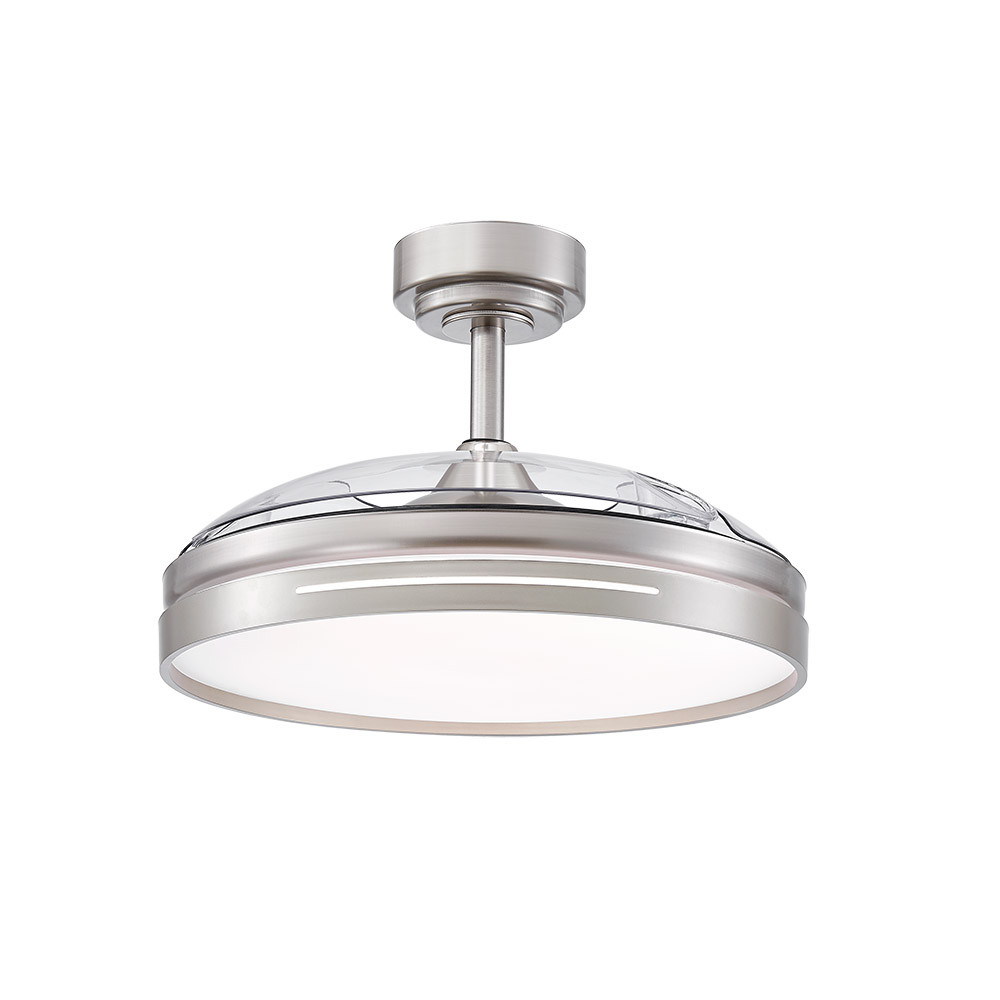 Ventilador techo níquel aspas retráctil 72W MOTOR DC CCT Micenas. Mod. 186091403
