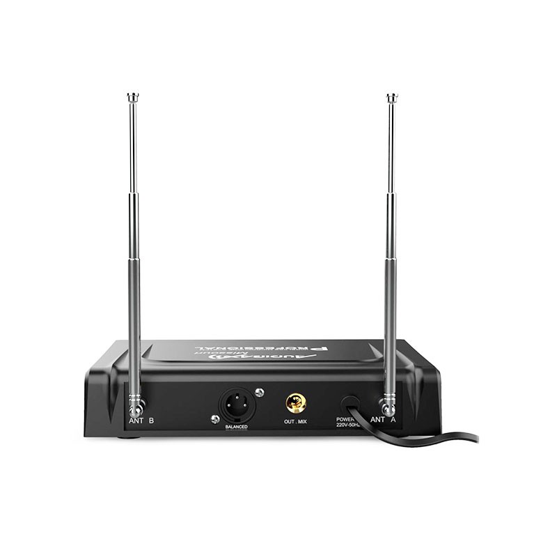 Kit 2 Micrófonos inalámbricos de mano + receptor doble VHF Audibax. Mod. Missouri 2000