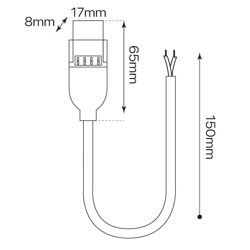Conector inicial V8 tira 230V RGB Lotus. Mod. 5551794