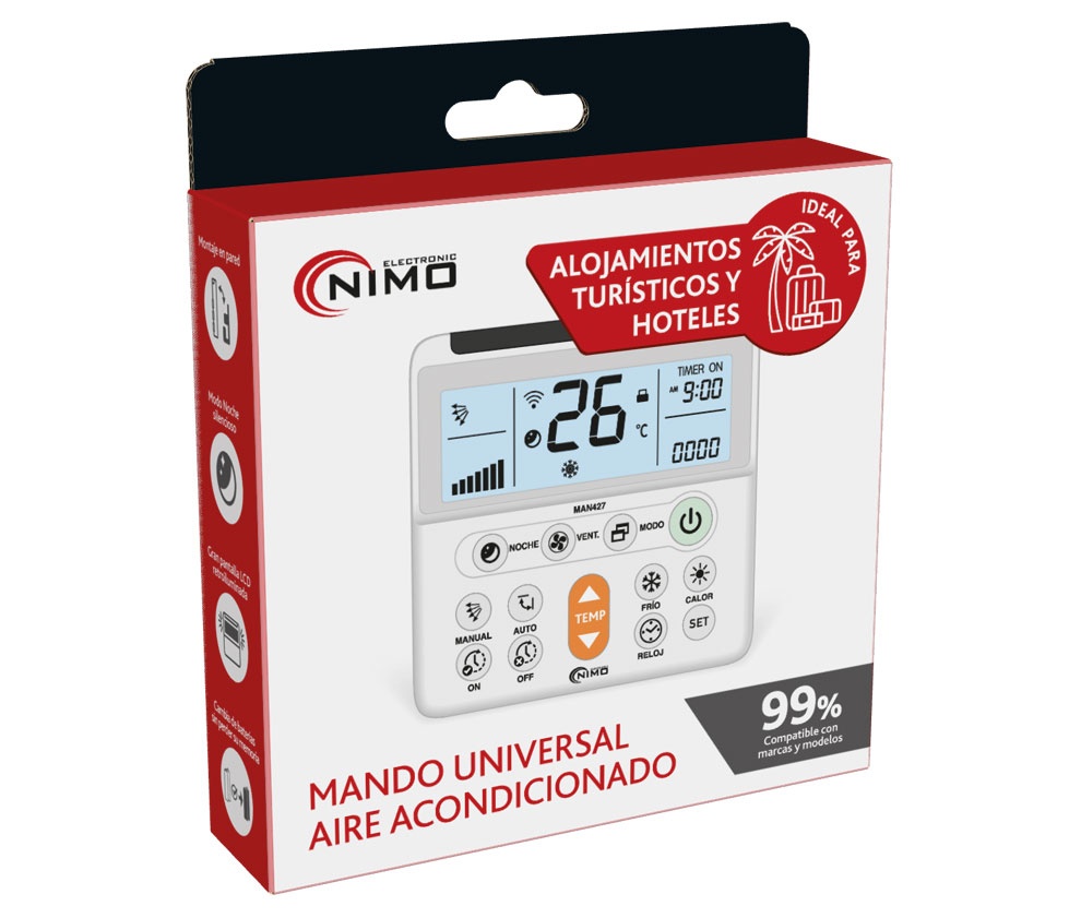 Mando universal aire acondicionado pared. Mod. MAN427