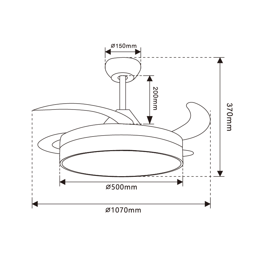 Ventilador de Techo Led Mistra CCT. Mod. LM8086