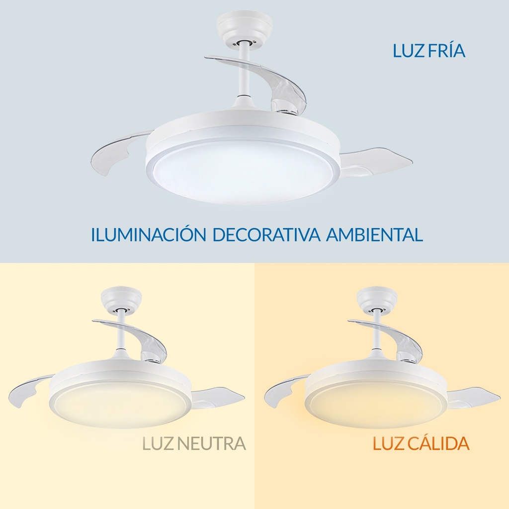 Ventilador de Techo Led Mistra CCT. Mod. LM8086