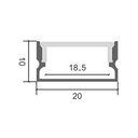 Perfil de Aluminio Sino - 2 Metros aluminio. Mod. LM3753