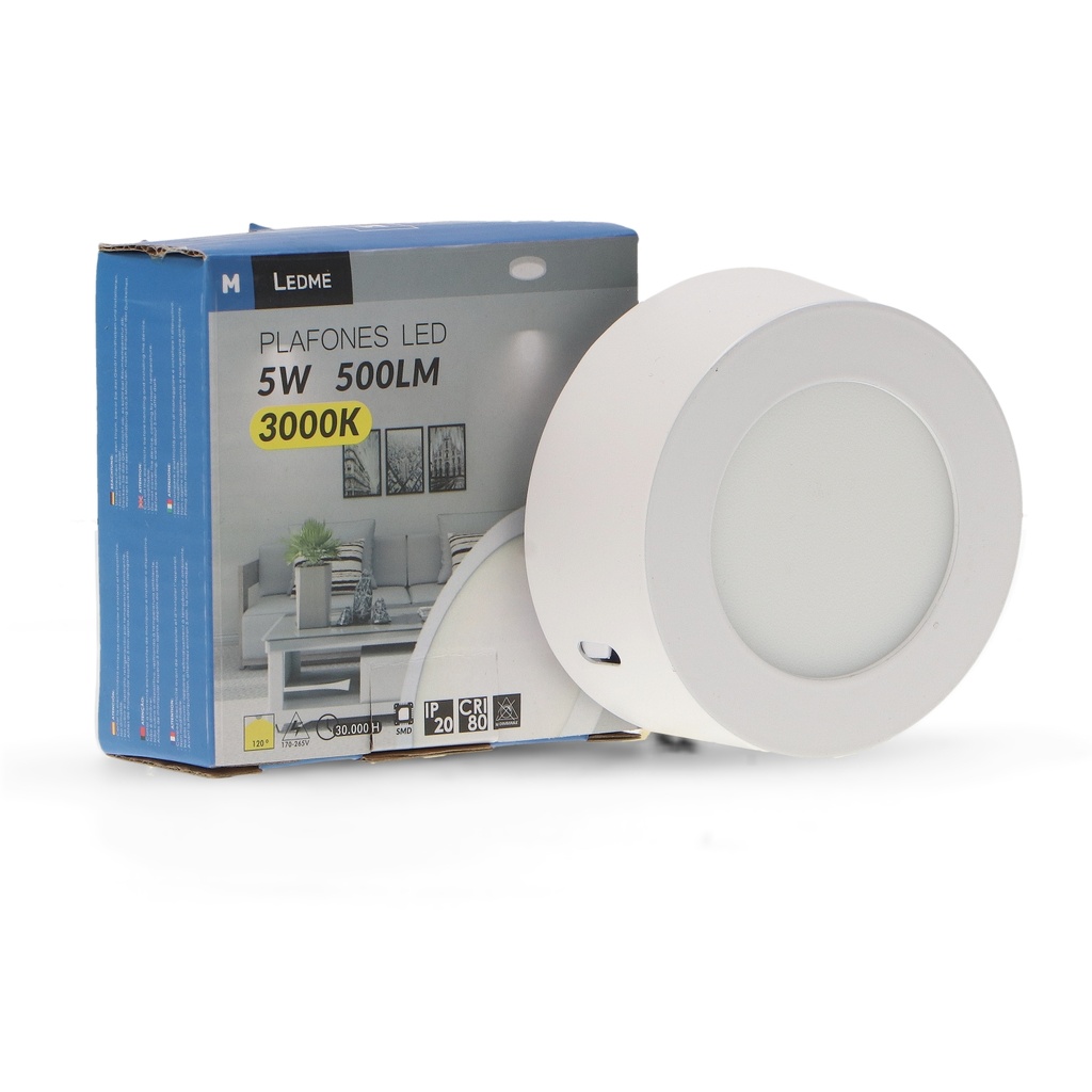 Panel de Superficie Serie Slim Circular 5W 4500K. Mod. LM5565
