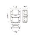 Conector de Hipopótamo Para Tira Led y Cable Ip65 10Mm 4Pin. Mod. LM2912