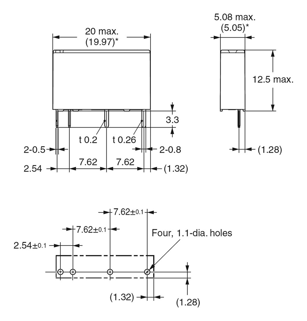 Relé electromagnético SPST-NO 24VCC 5A/250VAC Omron. Mod. G6DN-1A-24VDC