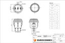 Interruptor 3 posiciones ON-OFF-ON estanco negro 6A 250VAC. Mod. 4159-3P