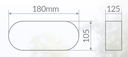Aplique oval plástico blanco rejilla metálica E27. Mod. 000700643