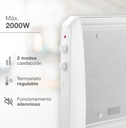 Radiador de mica Kambal Máx. 2000W Blanco. Mod. 301015017