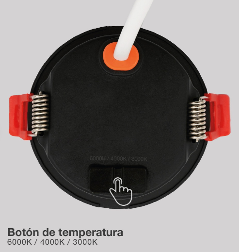 Aro redondo empotrable compacto LED Lumati CCT negro. Mod. 200400013