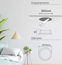 Aro redondo empotrable compacto LED Lumati CCT negro. Mod. 200400013