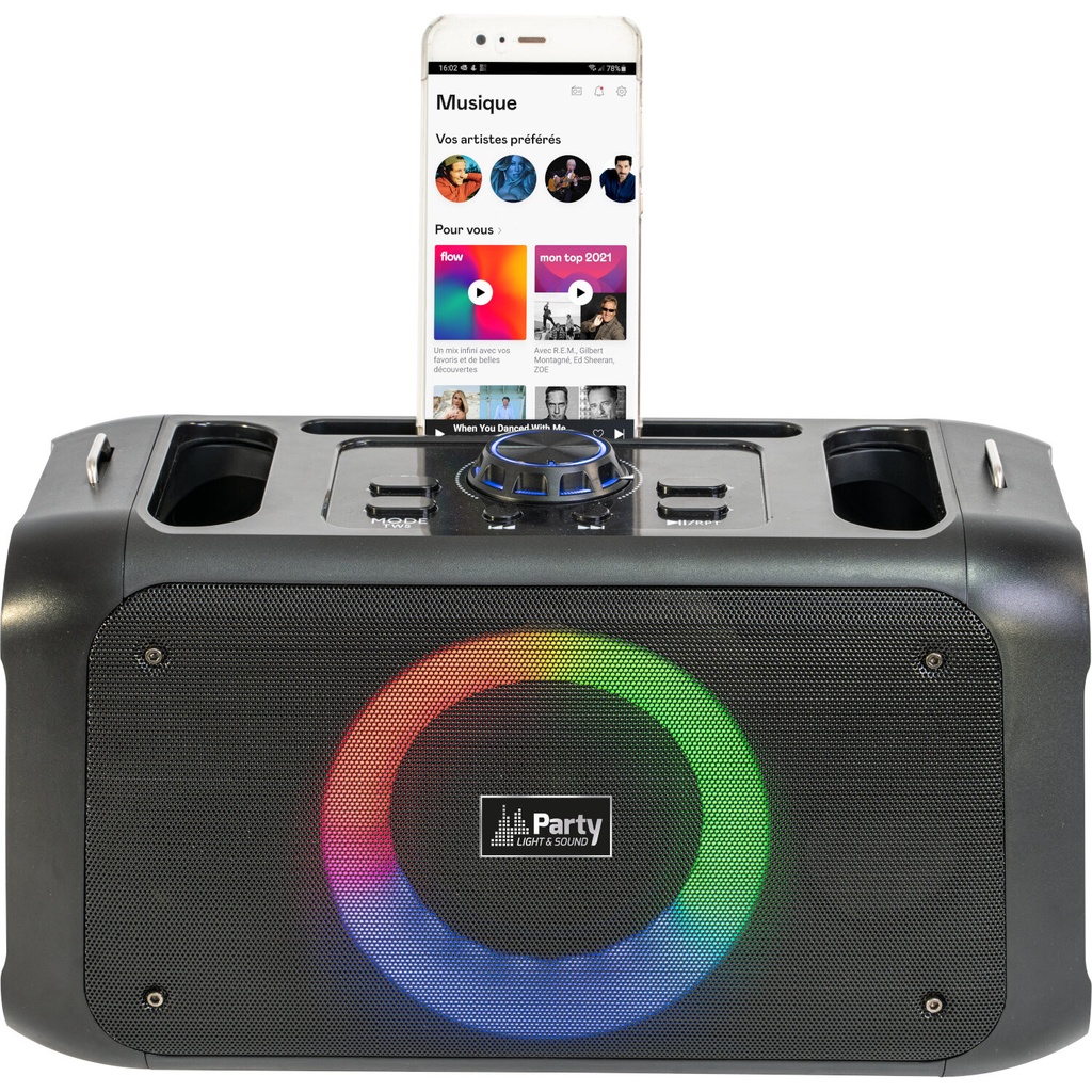 Altavoz portátil bluetooth USB & micro SD 4″/10cm 100W. Mod. PARTY-STREET1