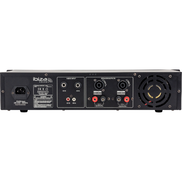 Etapa de potencia 2x1600W @ 4 Ohms Ibiza Sound. Mod. AMP2000-MKII