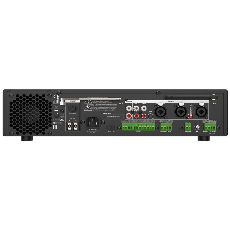 Amplificador 4 zonas línea 100V 240W Audibax. Mod. ZONE 240BT