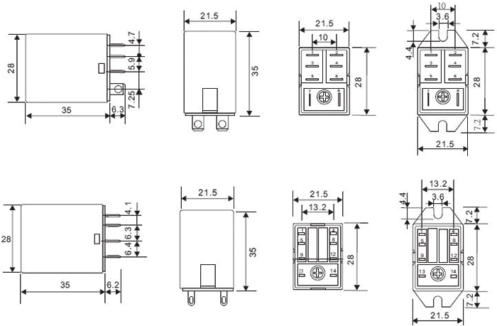 Relé electromagnético 230VAC 2 CTOS 10A/240VAC PCB. Mod. LB2N-230ATP