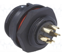 Conector hembra chasis 5 pin 30A IP68 soldar. Mod. SP2112/S5